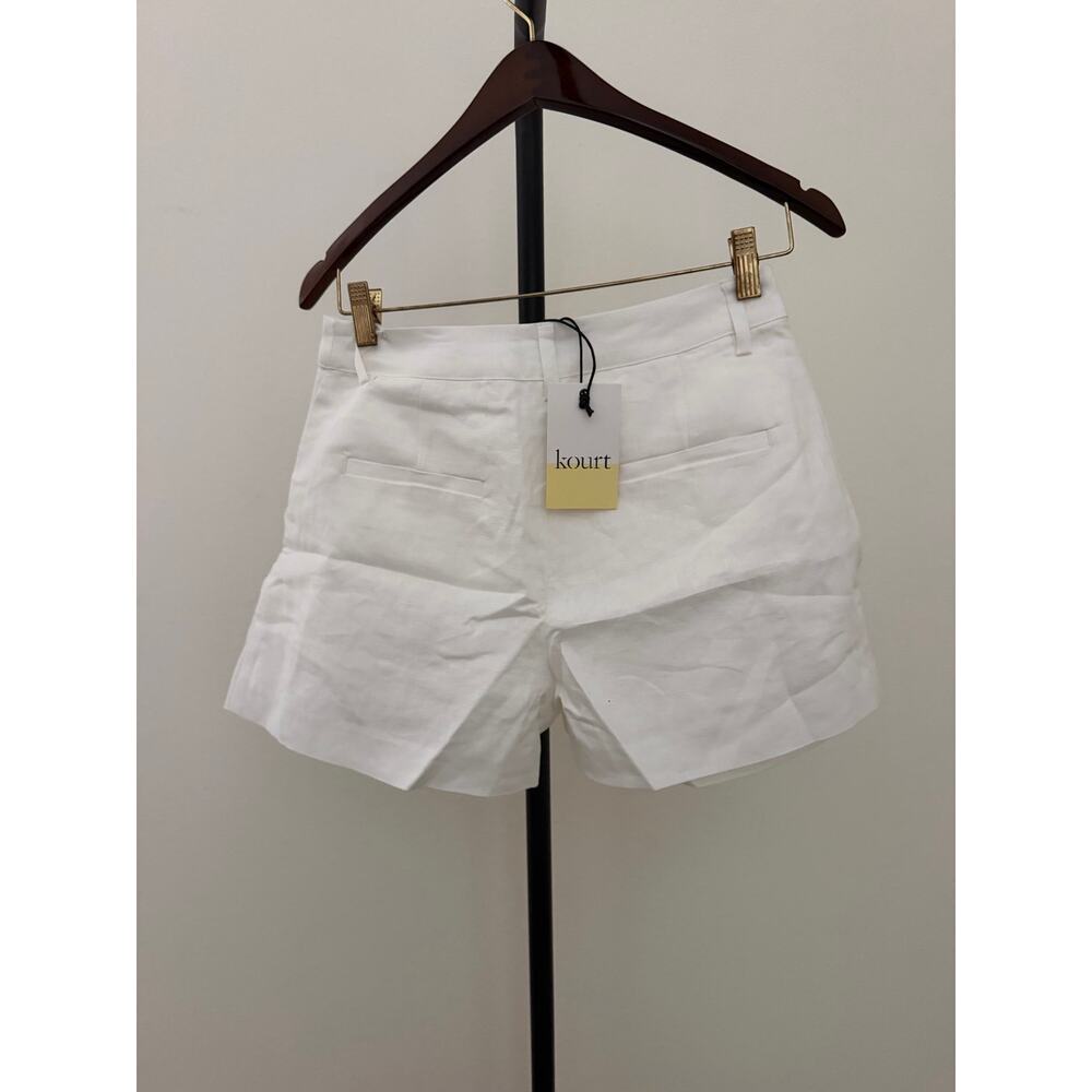 New few moda Kourt Thelma linen shorts white sz 2 - Picture 4 of 7